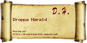 Droppa Harald névjegykártya